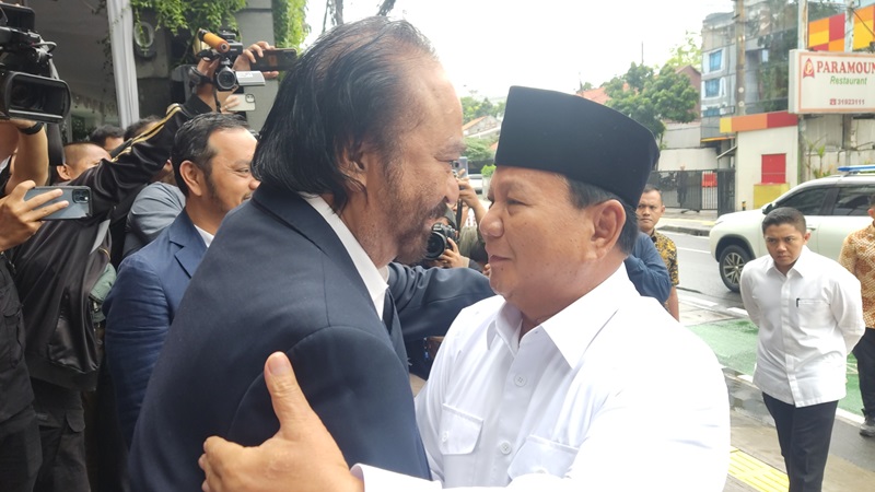 Pertemuan Prabowo dan Surya Paloh (Indonesiaglobe/Ahda)