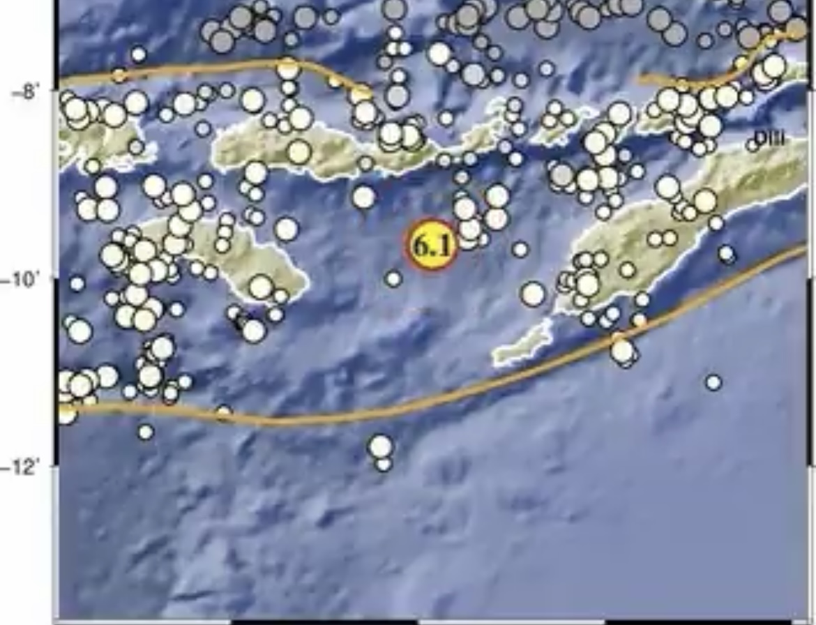 Titik lokasi gempa ende. (Foto/BMKG)