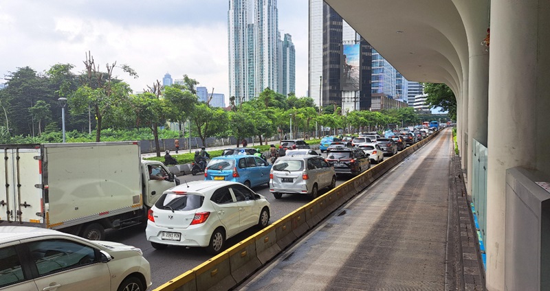 Ilustrasi lalu lintas mudik Lebaran. (Foto: Indonesiaglobe/Lydia)