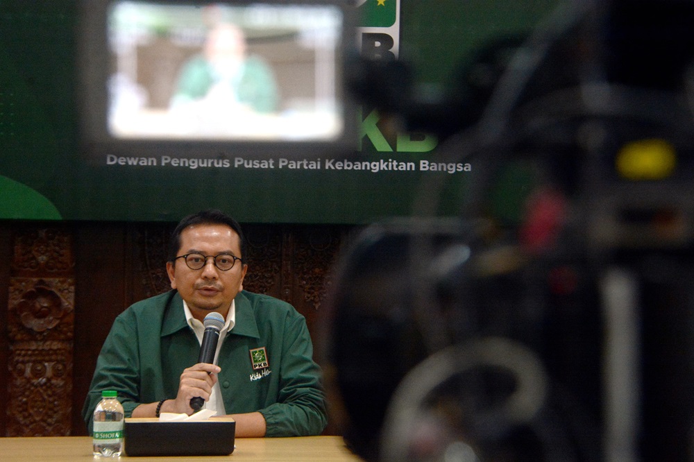 Wakil Sekjen Partai Kebangkitan Bangsa (PKB) Syaiful Huda berikan keterangan kepada wartawan terkait pilkada 2024 di kantor DPP PKB Jakarta, Senin (4/3/2024). (Foto/Elvis Sendouw/Sinarharapan.com)