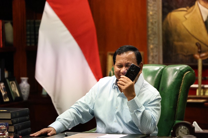 Prabowomenerima telepon dari Joe Biden (Foto/Gerindra)