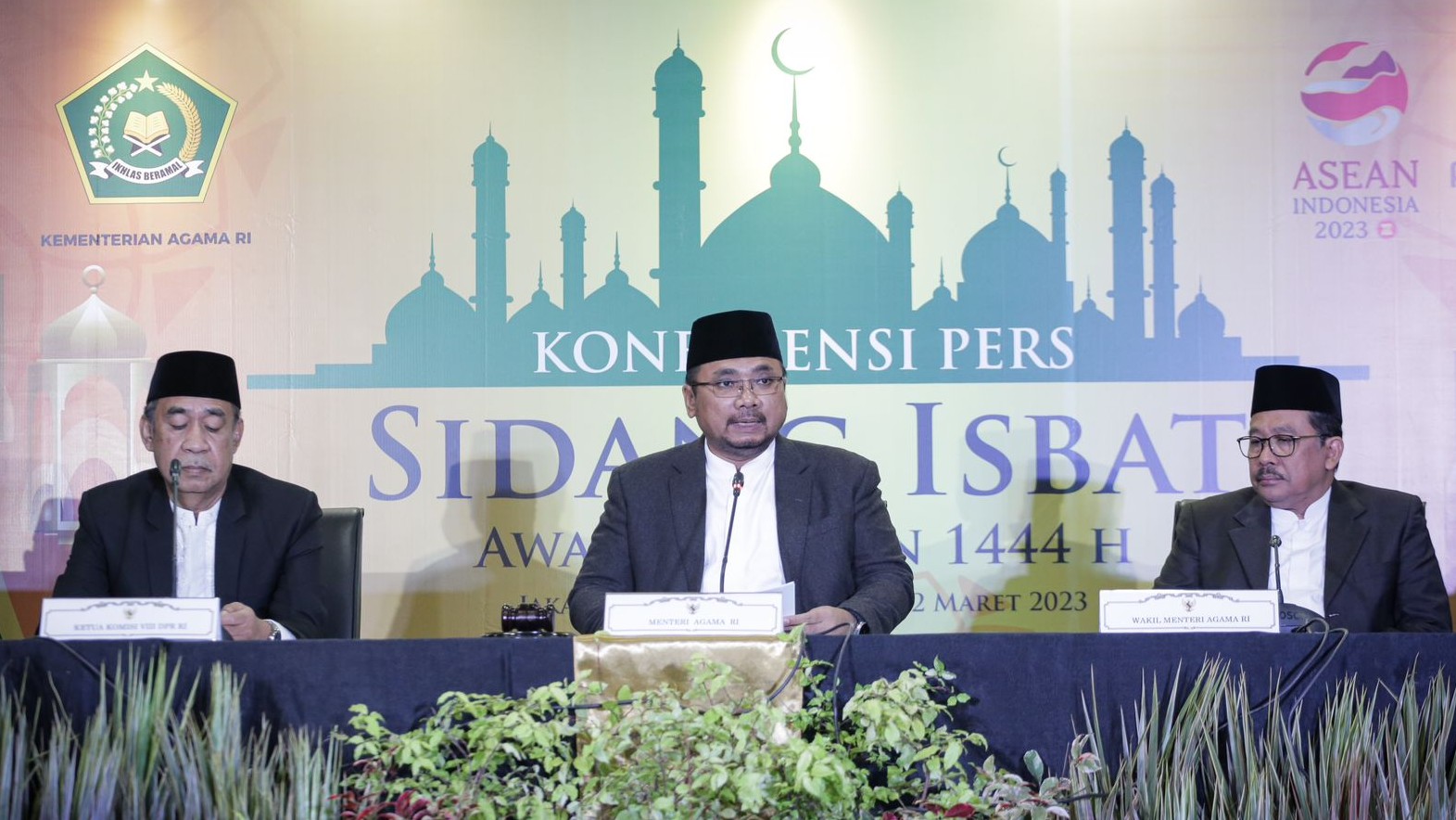 Konferensi Pers Sidang Isbat Awal Ramadan 1444 H / 2023 M.(Foto/Kemenag.go.id)