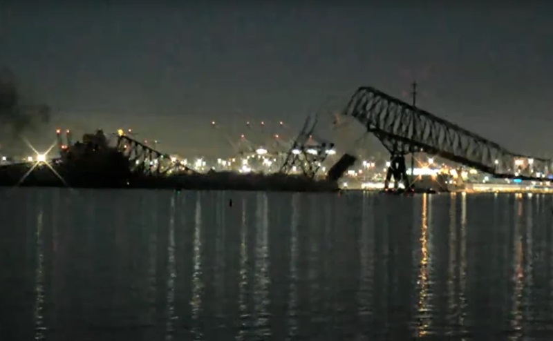 Jembatan Baltimore ambruk (Foto/RNZ)