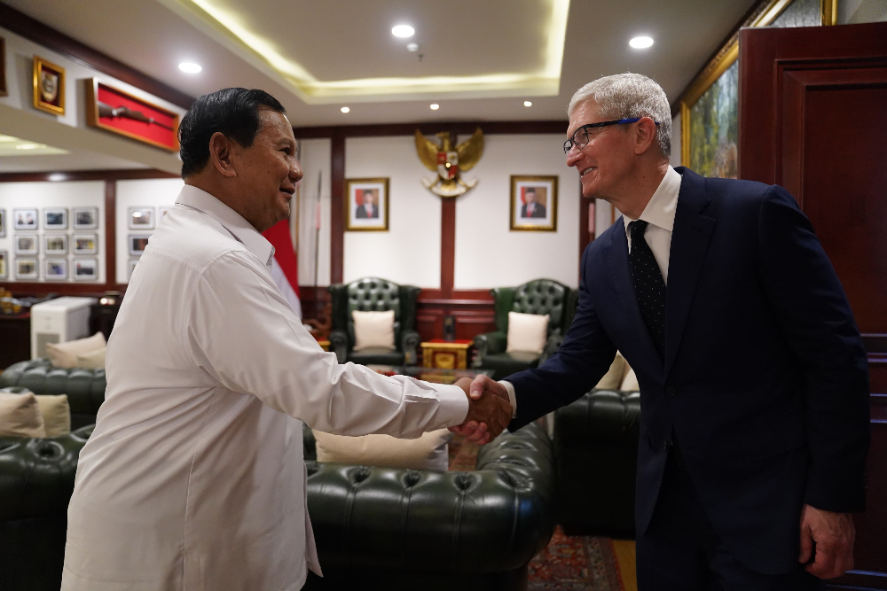 Momen Prabowo saat bertemu dengan bos Apple Tim Cook. (Foto/Tim media Prabowo)