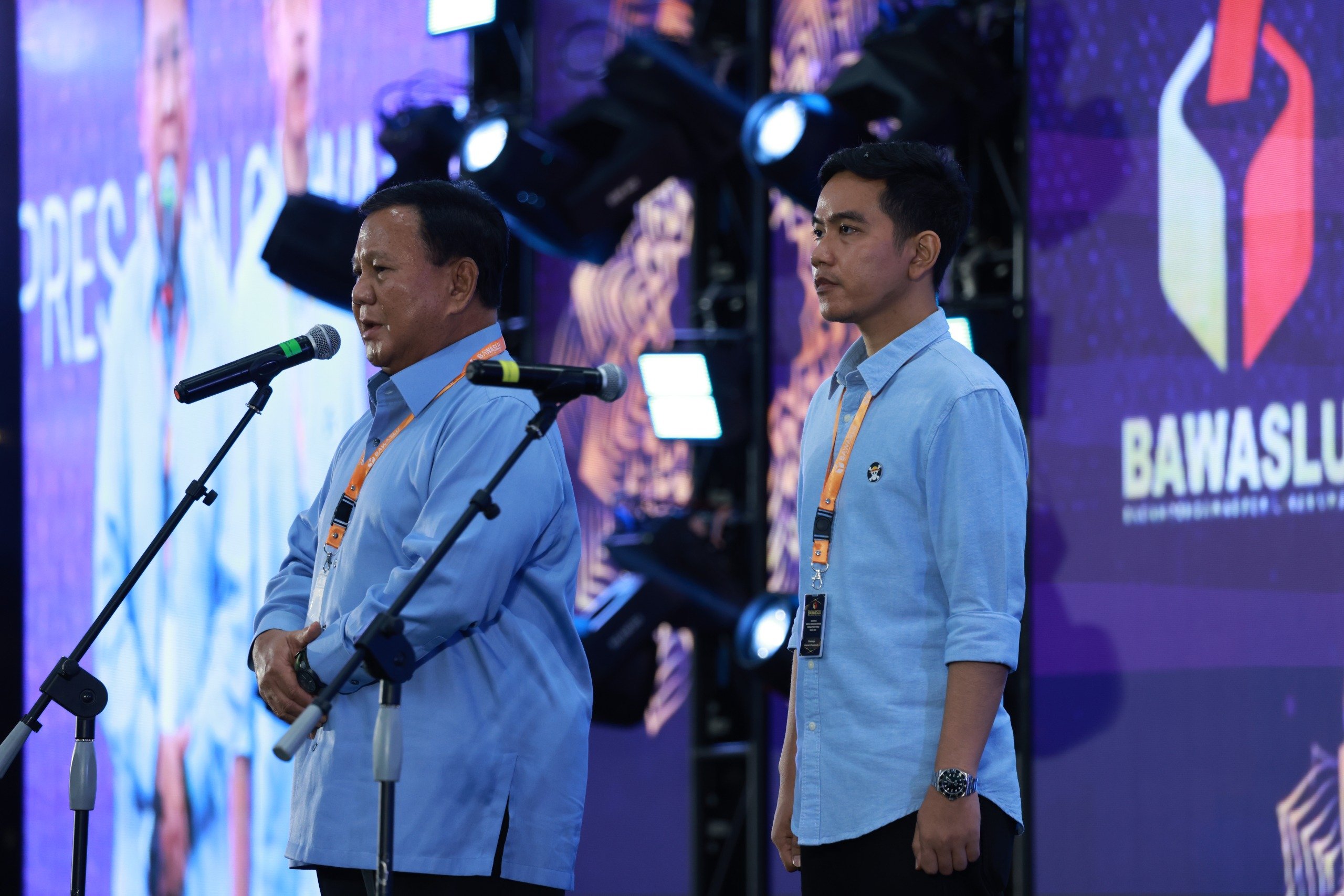 Presiden terpilih Prabowo Subianto (kiri) dan Wakil Presiden terpilih Gibran Rakabuming Raka (kanan). (Foto/Tim Prabowo)