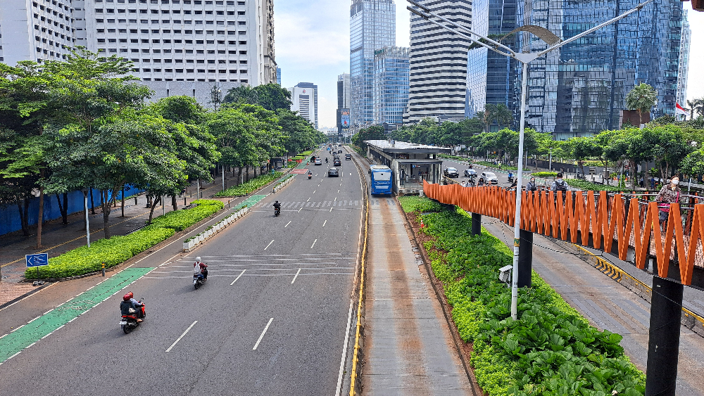 Suasana kota Jakarta di libur lebaran 2024. (Foto/Lydia Fransisca)