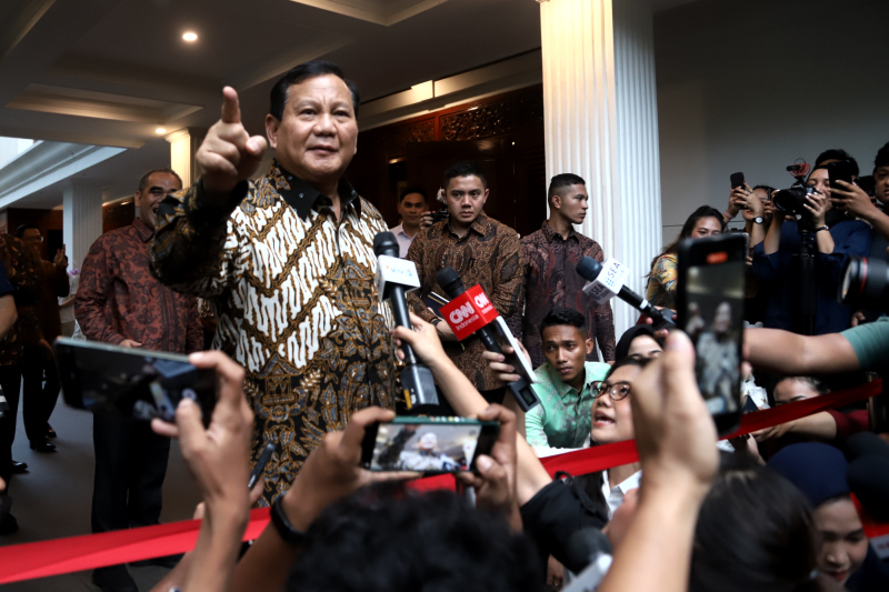 Presiden Terpilih Prabowo Subianto di kediaman Kartanegara, Jakarta, Kamis (25/4/2024). (BeritaNasional/Elvis Sendouw)