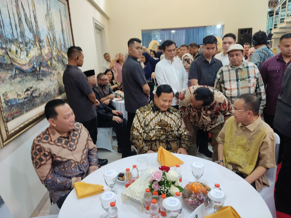 Momen Prabowo hadiri open house Sufmi Dasco Ahmad. (Foto/Ahda Bayhaqi)