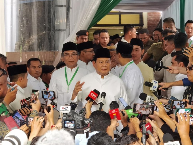 Prabowo saat berkunjung ke PBNU (Beritanasional/Elvis)
