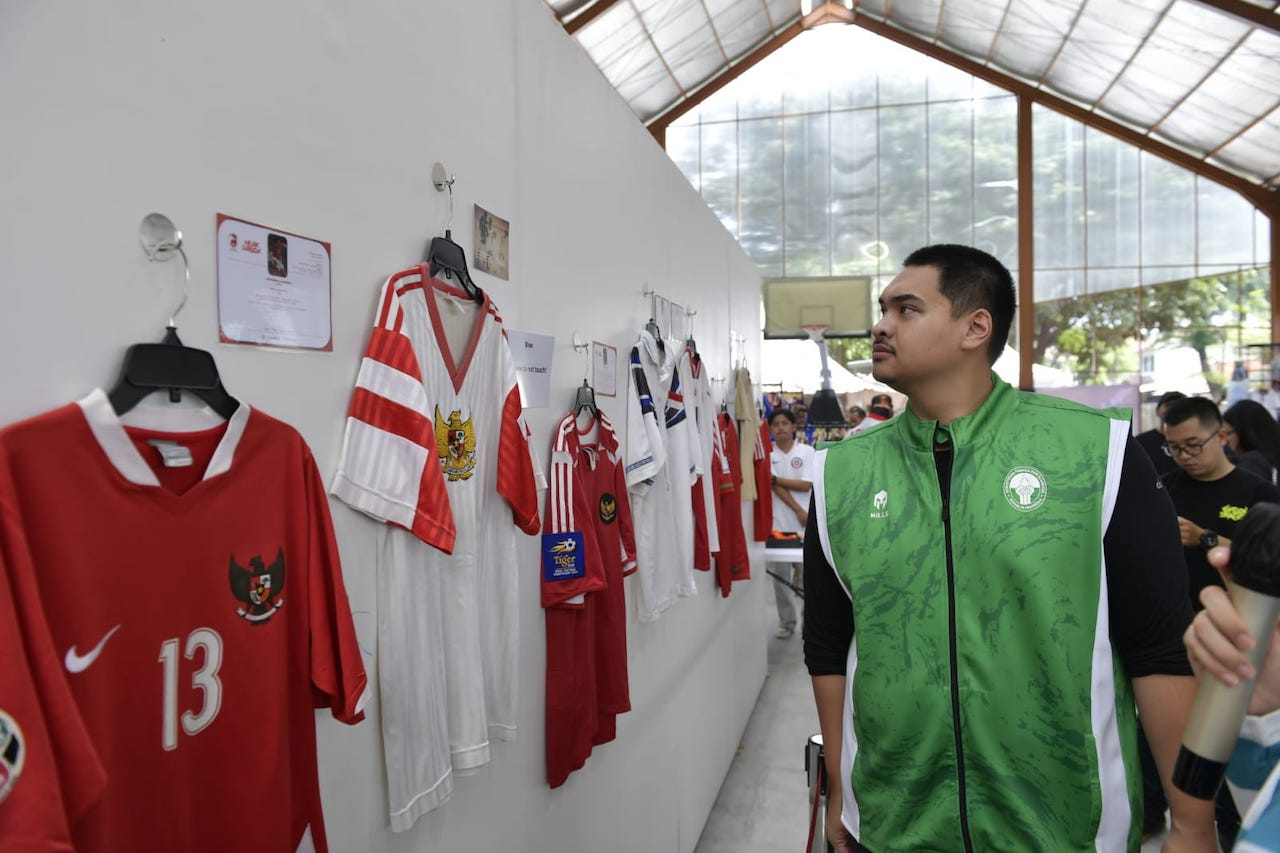 Menpora RI Dito Ariotedjo menghadiri Football Shirt Fair 2024. (Foto/Kemenpora.go.id)