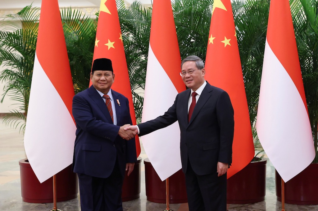 Menteri Pertahanan Prabowo Subianto bertemu dengan Perdana Menteri (PM) Tiongkok, Li Qiang. (Foto/Kemenhan).