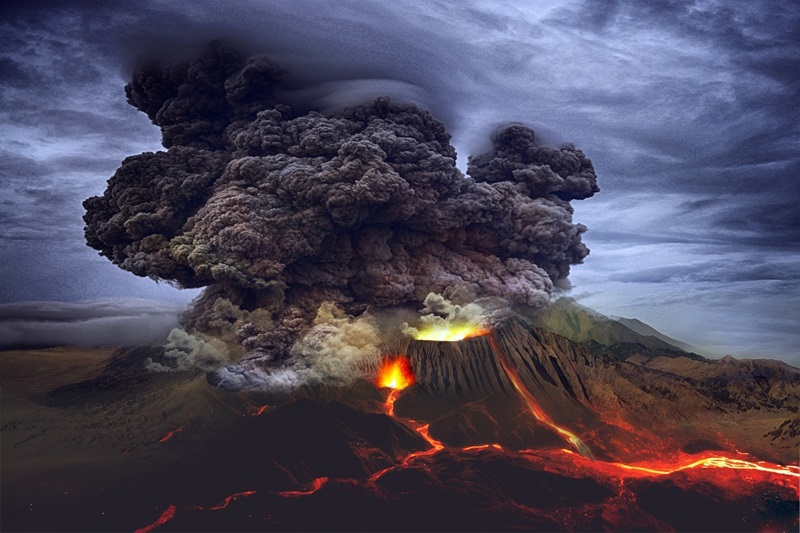 Ilustrasi gunung erupsi (Foto/Pixabay)