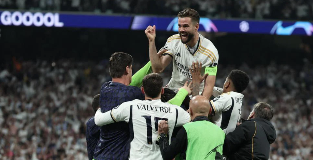 Pemain Real Madrid merayakan kemenangan atas Bayern Muenchen di partai semifinal Liga Champions. (Foto/UEFA)