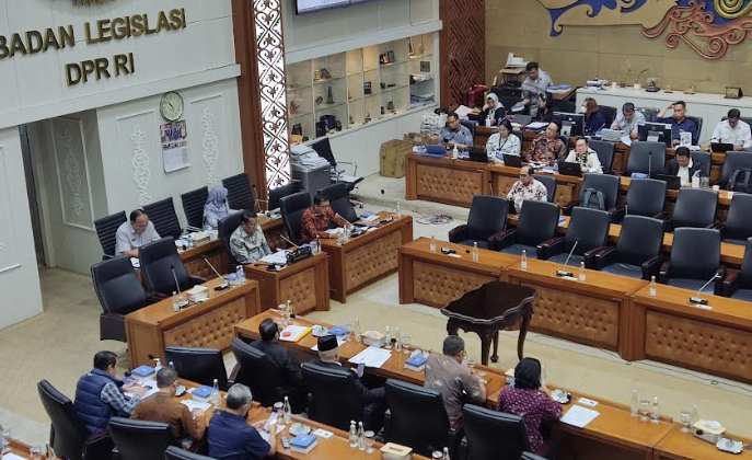 Suasana rapat Badan Legislasi (Baleg) DPR RI di Kompleks Parlemen, Senayan, Jakarta, Kamis (16/5/2024). (BeritaNasional/Ahda Bayhaqi)