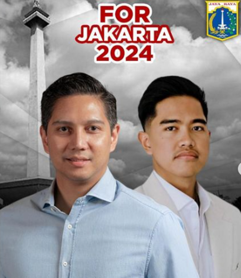 Budisatrio Djiwandono dan Kaesang Pangarep untuk Pilkada Jakarta 2024. (Foto/Instagram Dasco)