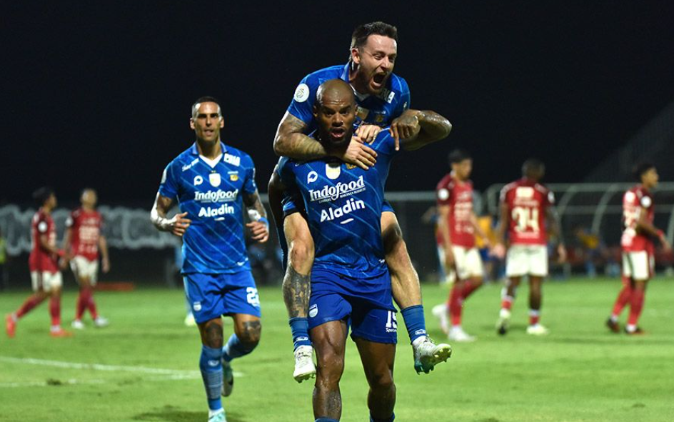 Pemain Persib Bandung David da Silva setelah mencetak gol ke gawang Bali United. (Foto/Persib)