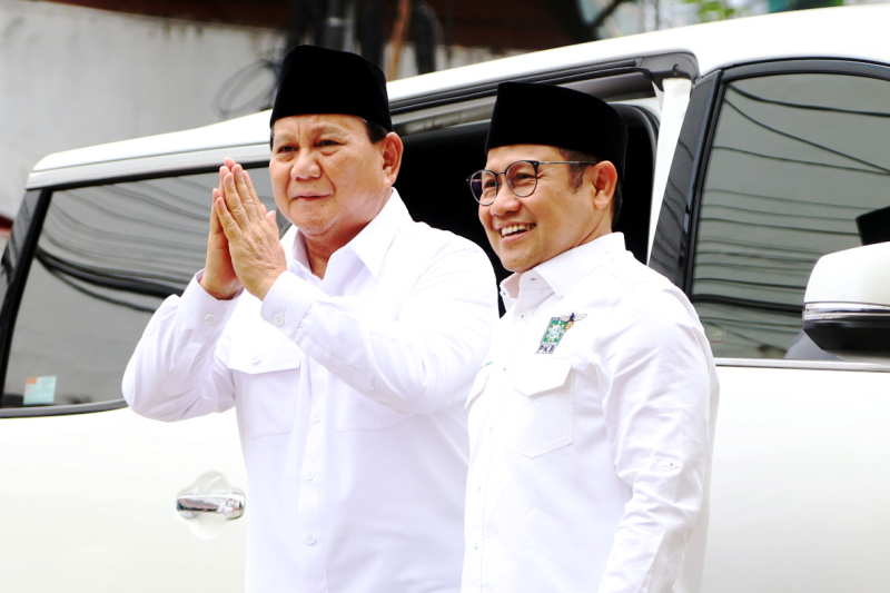 Ketua Umum Partai Gerindra Prabowo Subianto (kiri) dan Ketua Umum PKB Muhaimin Iskandar (kanan). (BeritaNasional/Elvis).