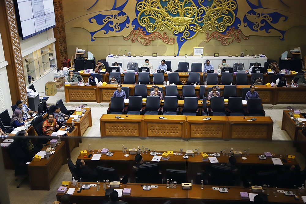 Baleg DPR RI rapat panja RUU tentang kementerian negara. (BeritaNasional/Elvis Sendouw)