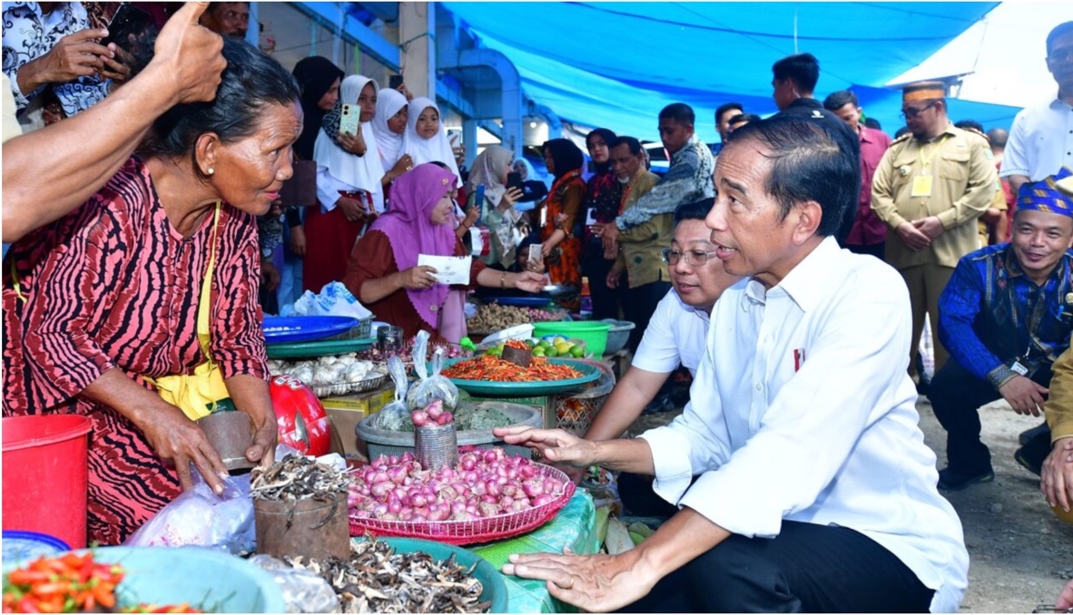 Presiden Jokowi ke Pasar Lacaria, di Kabupaten Kolaka Utara, Provinsi Sulawesi Tenggara. (Foto/BPMI)