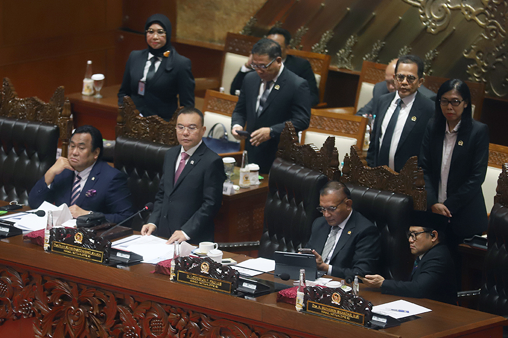 Rapat Paripurna DPR ke-18 Masa Persidangan V di kompleks Parlemen. (BeritaNasional/Elvis Sendouw)
