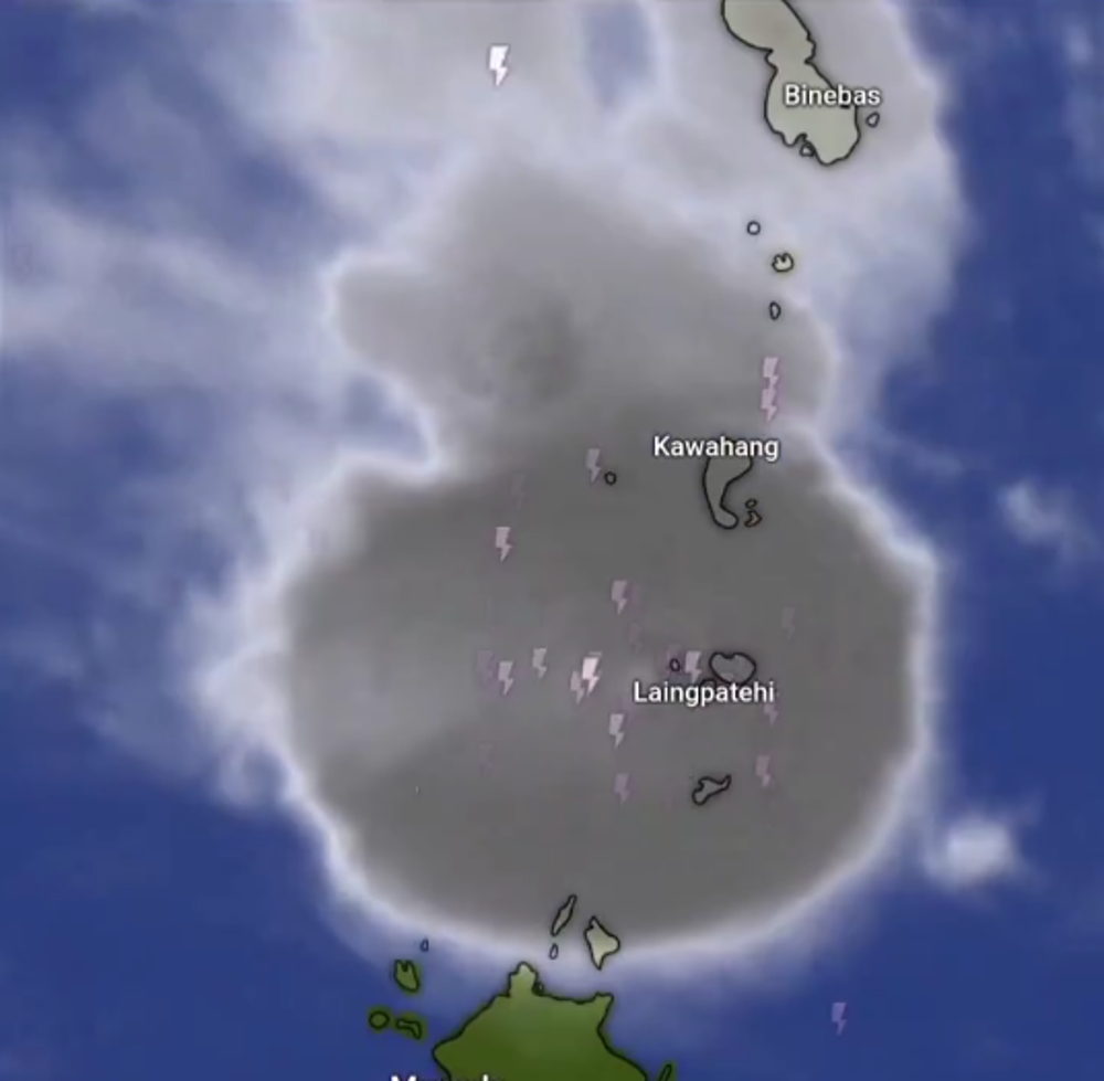 Erupsi Gunung Ruang di Kabupaten Sitaro, Sulawesi Utara. (Foto/X  Infomitigasi)