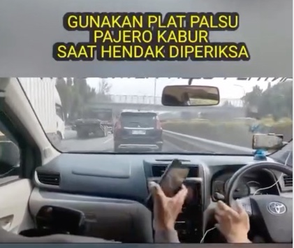 Viral Pajero Pakai Pelat Palsu Kabur saat Dikejar Polisi. (Foto/instagram/Tmc Polda Metro)