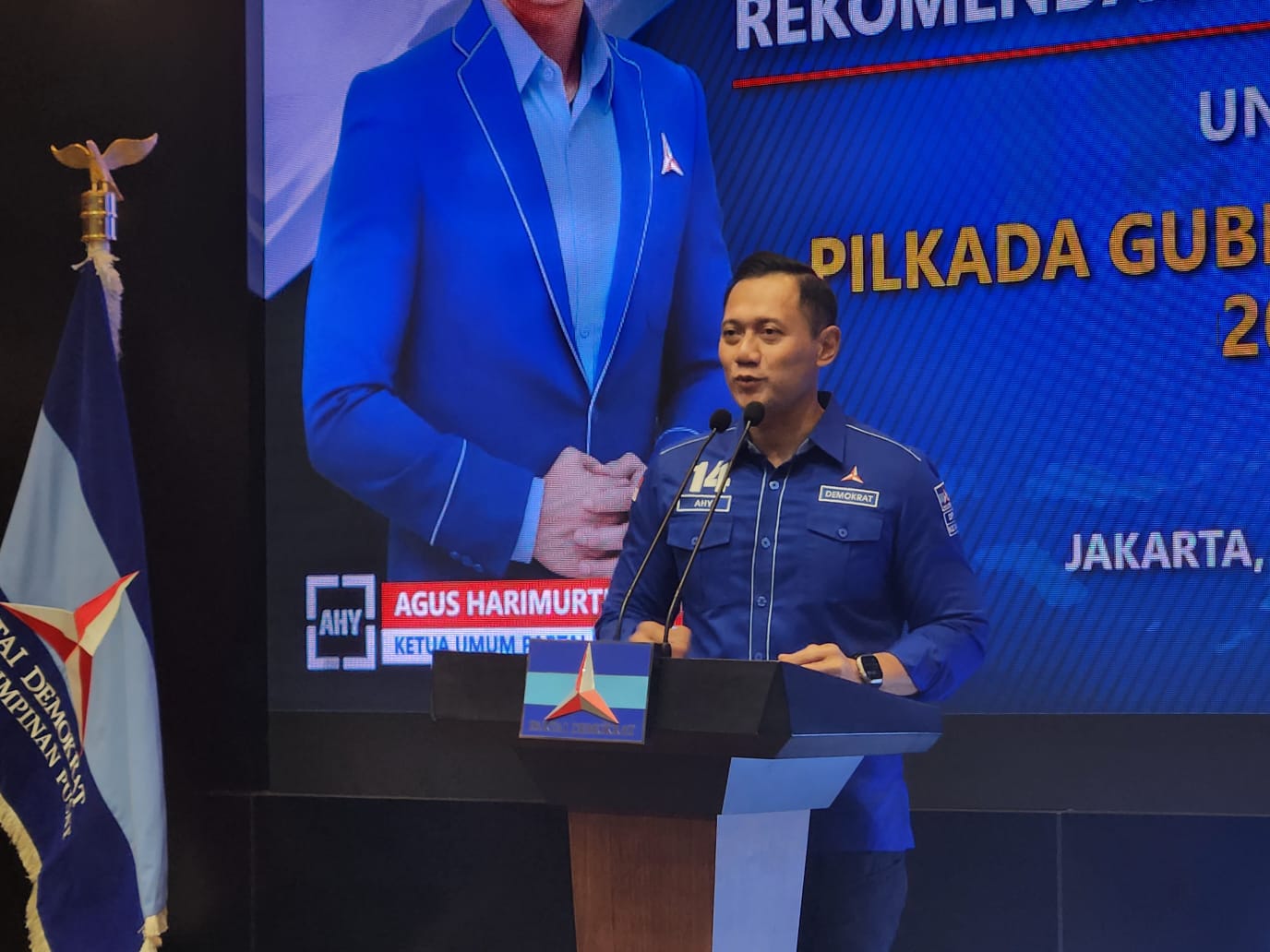 Ketua Umum Partai Demokrat Agus Harimurti Yudhoyono (AHY). (BeritaNasional/Panji Septo).