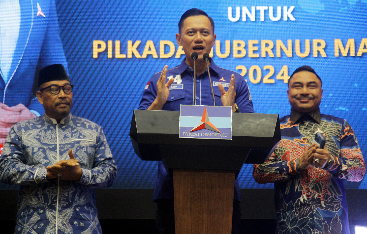 Ketum Demokrat Agus Harimurti Yudhoyono (tengah). (BeritaNasional/Oke Atmaja)