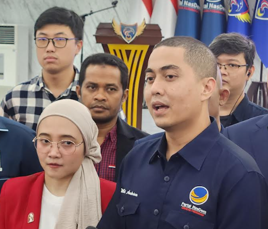 Ketua DPW NasDem Jakarta Wibi Andrino (kanan). (BeritaNasional/Panji)