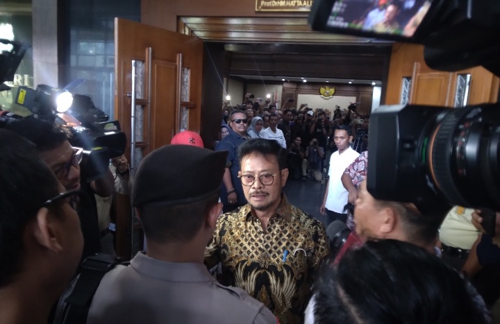 Mantan Menteri Pertanian (Mentan) Syahrul Yasin Limpo saat di PN Tipikor Jakpus. (BeritaNasional/Mufit)