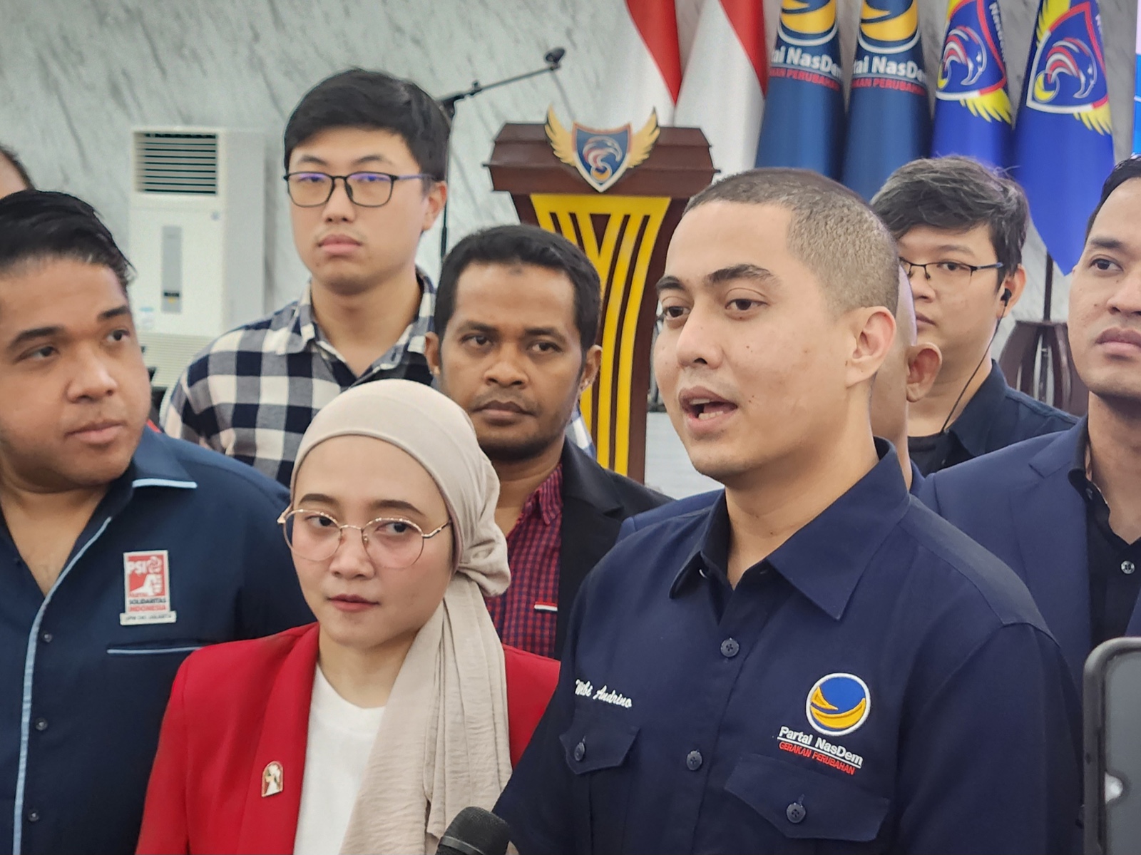 Ketua DPW NasDem Jakarta Wibi Andrino. (BeritaNasional/Panji Septo).