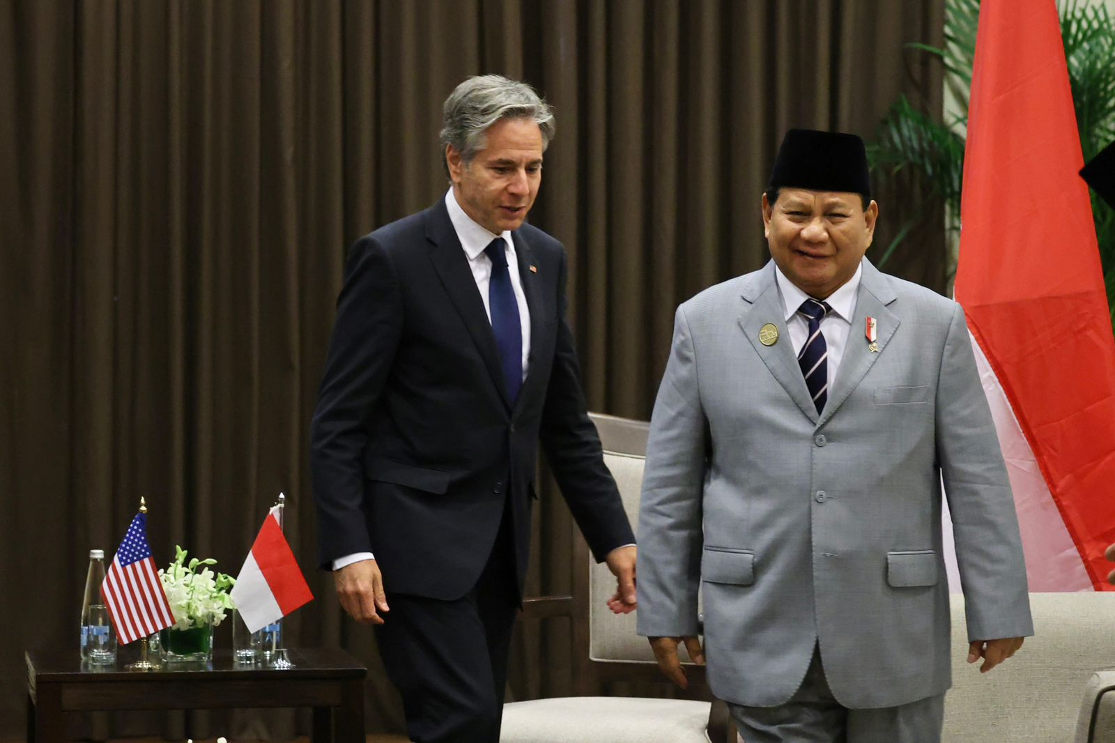 Menhan Prabowo Subianto melakukan pertemuan bilateral dengan Menteri Luar Negeri Amerika Serikat (AS) Antony John Blinken. (Foto/Tim Prabowo).
