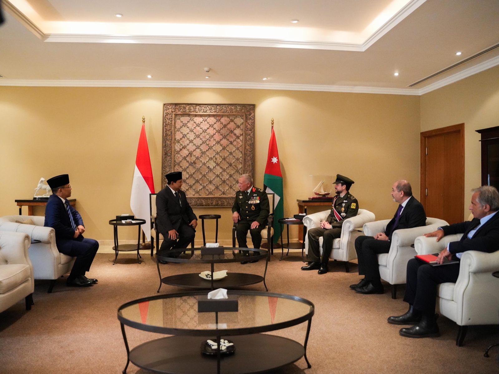 Prabowo Subianto melakukan pertemuan dengan Raja Yordania Abdullah II bin Al-Hussein. (Foto/tim Prabowo).