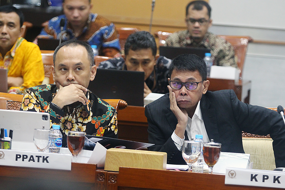 Rapat kerja Komisi III bersama KPK dan PPATK. (BeritaNasional/Elvis Sendouw)