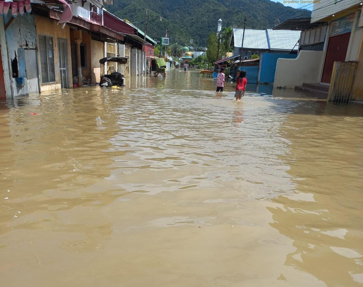 Situasi banjir di Gorontalo. (Foto/ BPBD Kota Gorontalo)