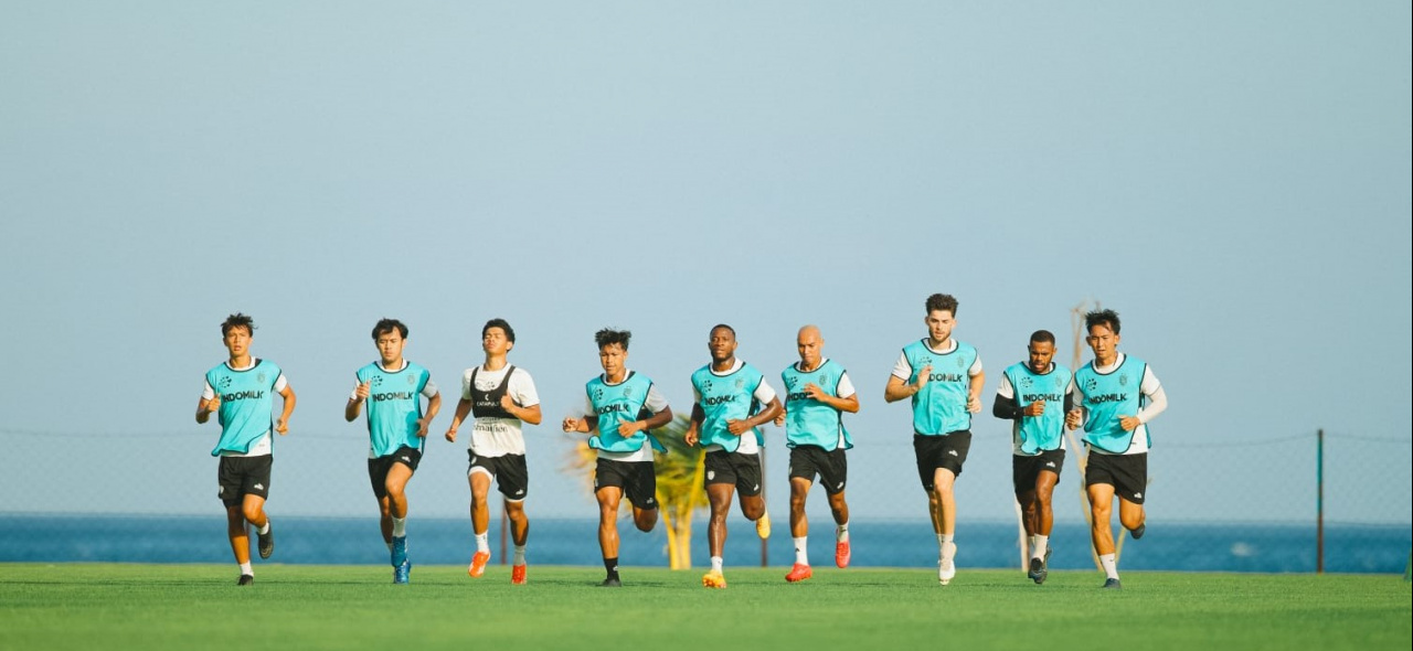 Pemain Bali United melakukan latihan sebelum perhelatan Piala Presiden 2024. (Foto/Bali United).