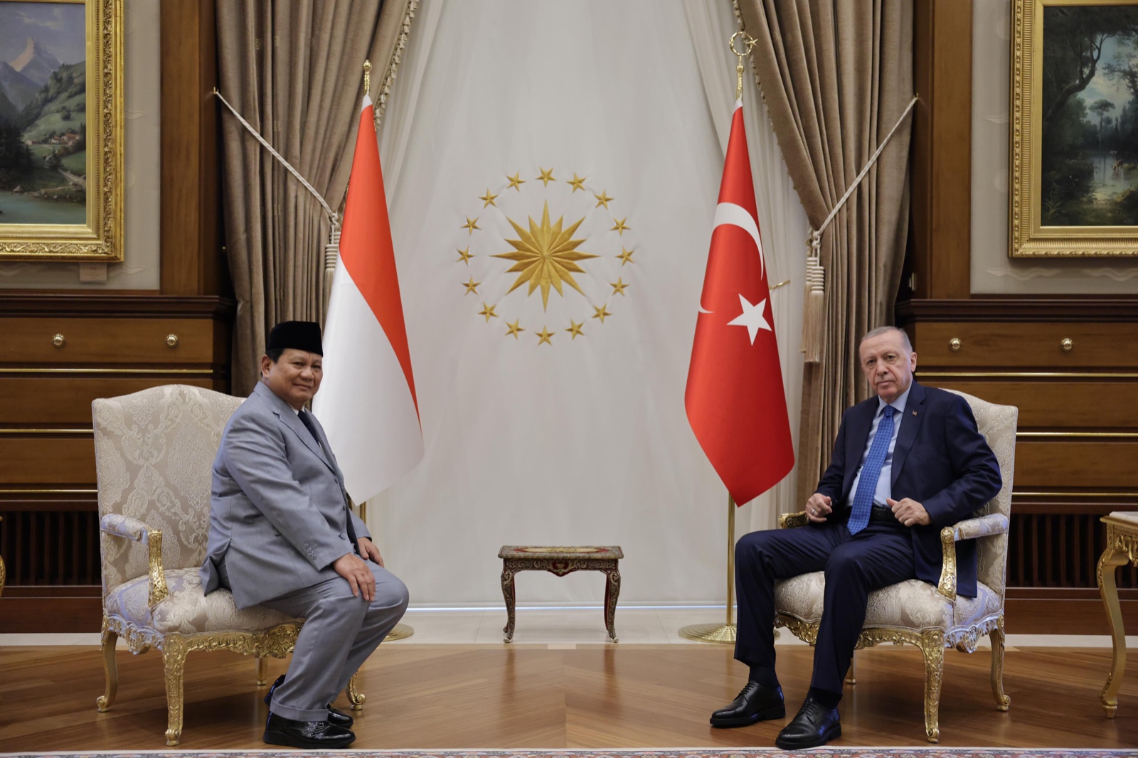 Prabowo Subianto bertemu Presiden Turki, Recep Tayyip Erdoğan di Istana Kepresidenan Turki. (Foto/Tim Prabowo).