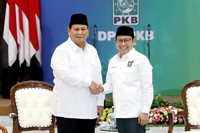 Ketua Umum Partai Gerindra Prabowo Subianto (kiri) dan Ketua Umum PKB Muhaimin Iskandar (kanan). (BeritaNasional/Elvis).