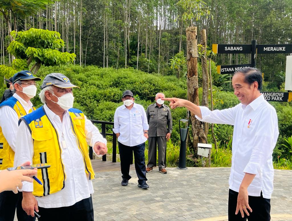 Presiden Jokowi saat meninjau IKN. (Foto/BPMI).