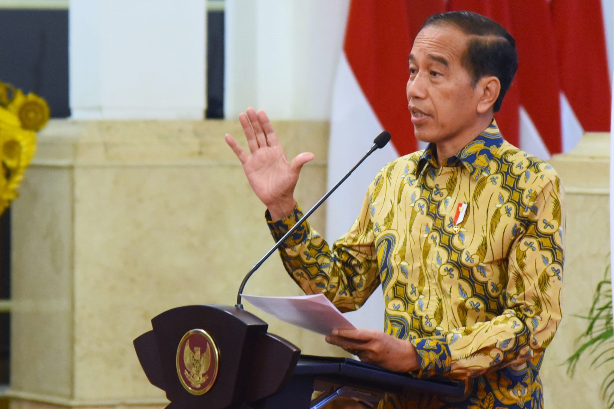 Presiden Jokowi saat memberikan keterangan. (Foto/BPMI)