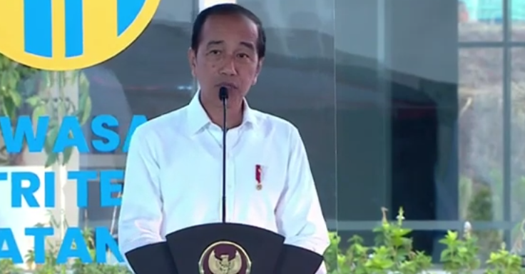 Presiden Jokowi saat resmikan operasional Kawasan Industri Terpadu Batang. (BeritaNasional/setkab)