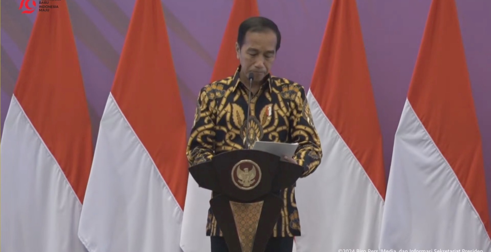 Presiden Jokowi saat membuka Konferensi dan Pameran Kepala Internasional (Cocotech). (Foto/Tangkapan layar YouTube Sekretariat Presiden).