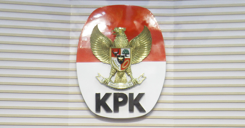 Logo bertuliskan KPK. (BeritaNasional/Oke Atmaja)