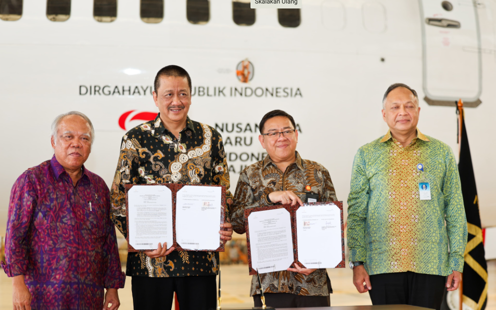 Otorita IKN menandatangani kerja sama dengan Garuda Indonesia. (Foto/Humas OIKN)