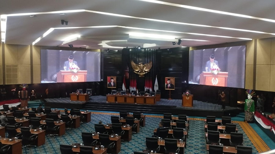 Suasana Pemprov DKI Jakarta LHP atas Laporan Keuangan Pemprov DKI tahun 2023. (BeritaNasional/Lydia)