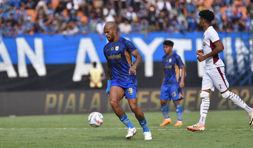 Striker Persib pada pertandingan pembuka Piala Presiden 2024 melawan PSM Makassar di Stadion Si Jalak Harupat Kabupaten Bandung, Jumat. (Foto/PERSIB.co.id)