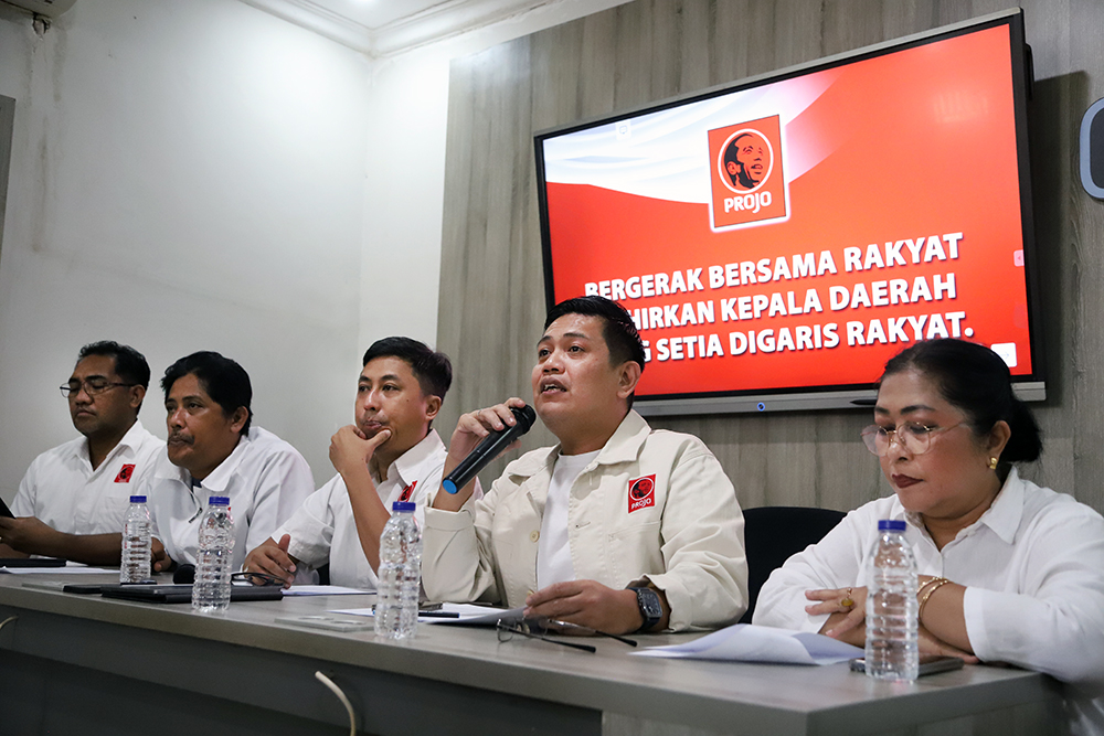 Projo mengumumkan dukungan kepada 8 calon kepala daerah. (BeritaNasional/Elvis Sendouw)