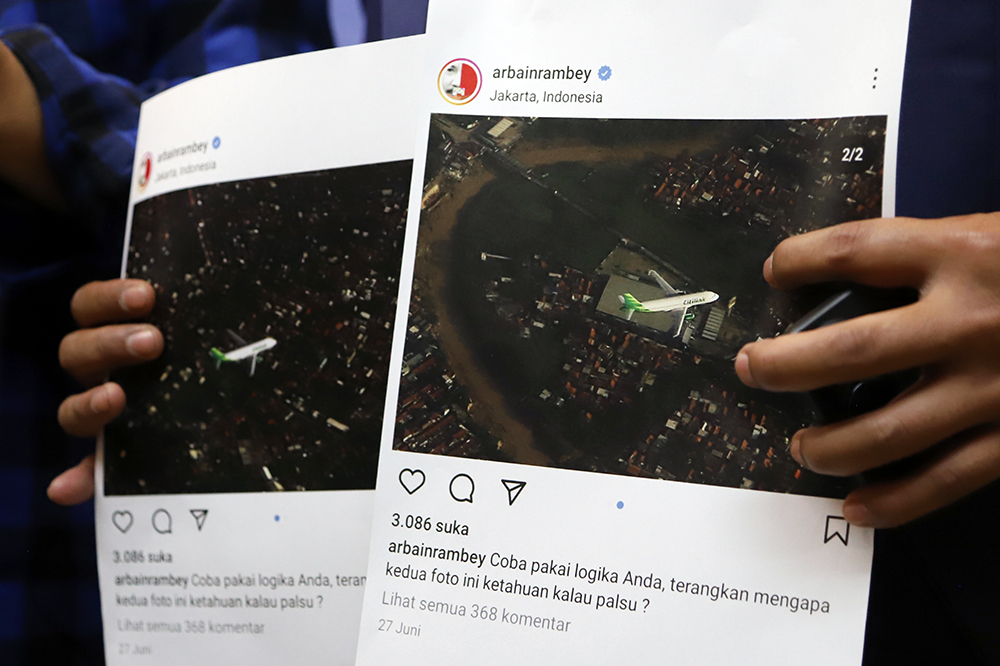 Fotografer pofesional Hasiholan Siahaan melayangkan somasi terkait fotonya yang dianggap palsu di sosmed. (BeritaNasional/Elvis Sendouw)