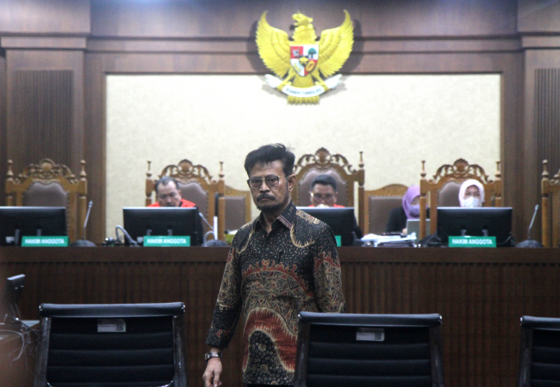 Mantan Menteri Pertanian Syahrul Yasin Limpo menjalani sidang vonis di Pengadilan Tipikor, Jakarta Pusat, Kamis (11/7/2024).  (Berita nasional.com/Oke Atmaja)