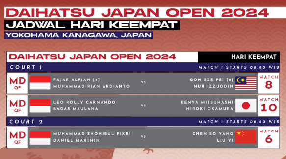 Jadwal badminton Indonesia di ajang Japan Open 2024. (Foto/Inst @badminton.ina)